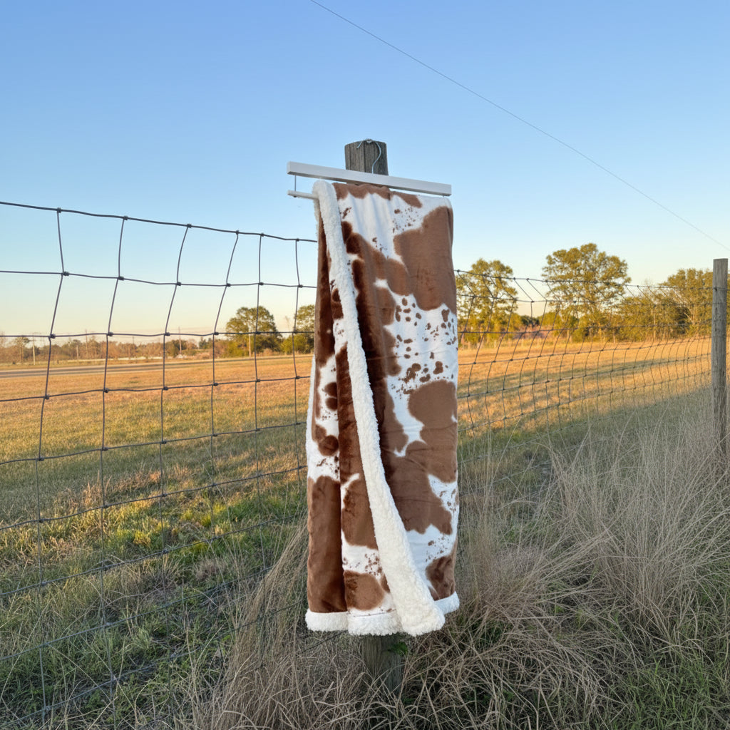 Baumwolldecke mit Kuhmuster, 100 × 150 cm